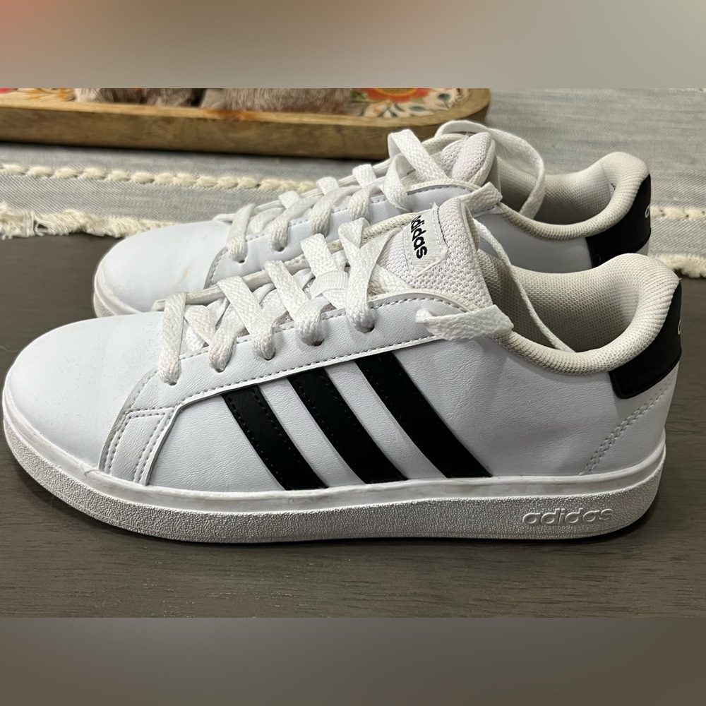 Adidas Kids White and Black Sneakers